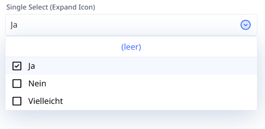 Beispiel Select Single Custom Expand-Icon